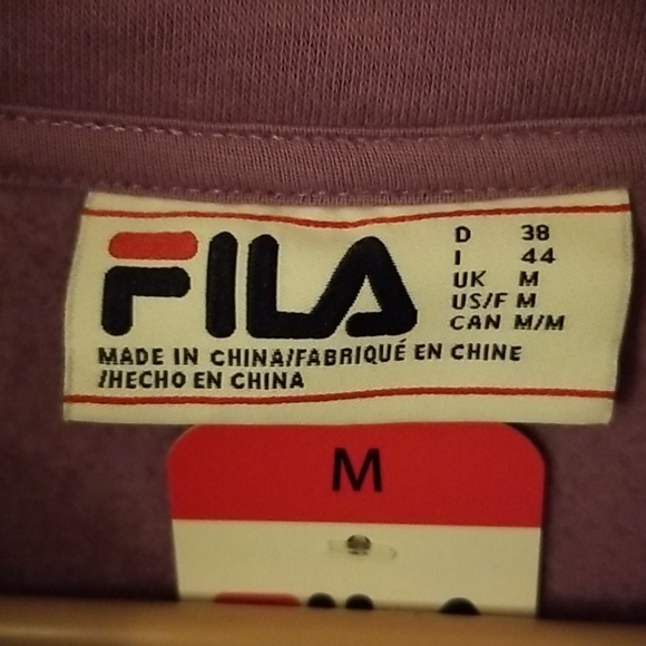 Fila Chevron Colorblock Purple Gray Pullover M - Picture 6 of 6